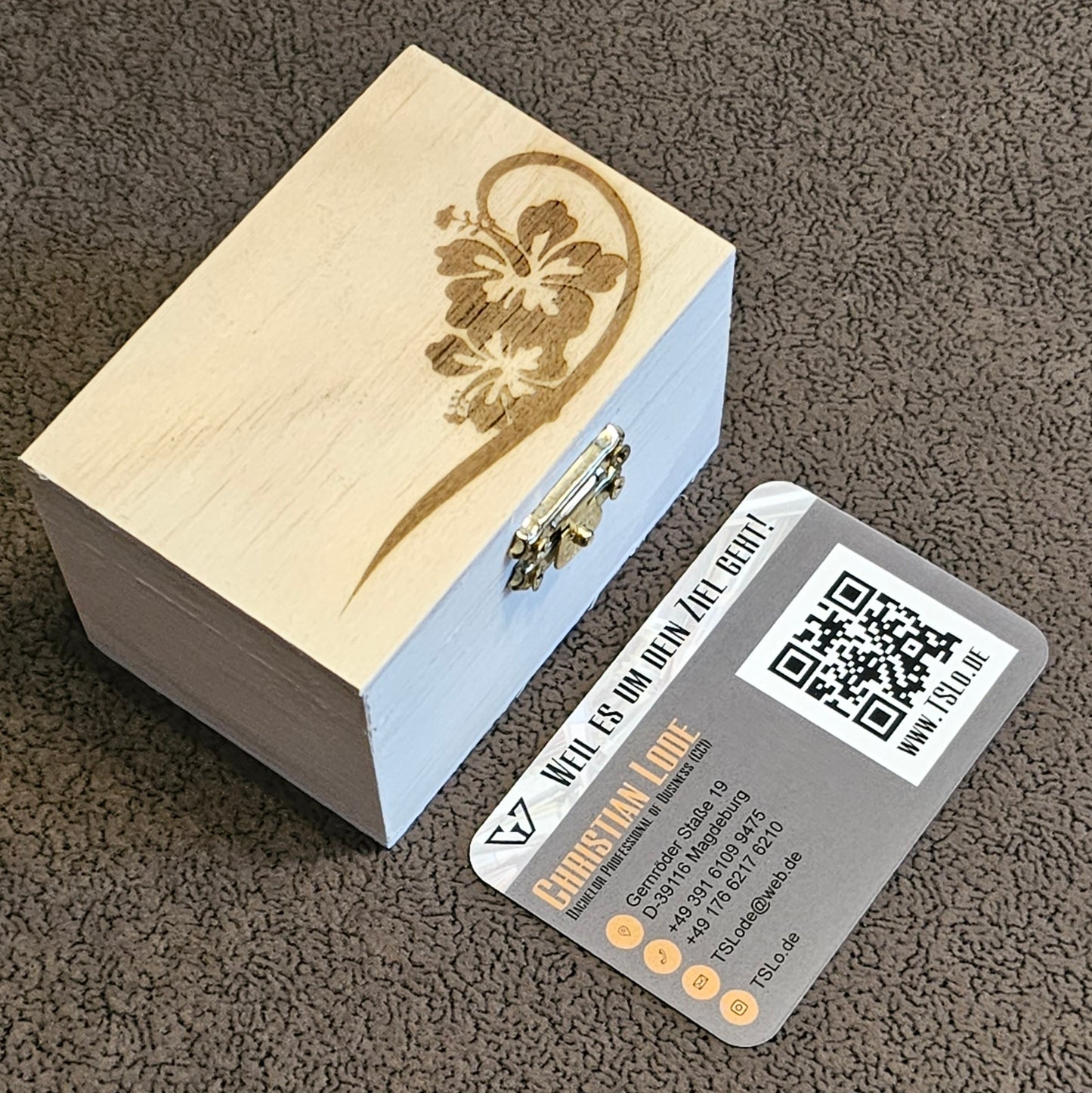Holzkiste mit Lasergravur nach Wunsch | TSLo.de