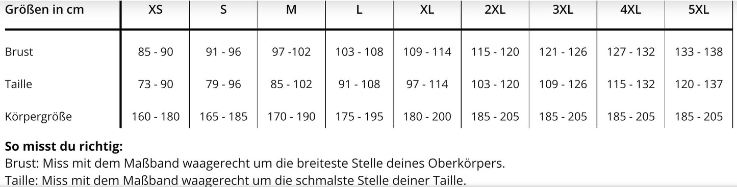 TSLo.de Trikot Beach Größentabelle
