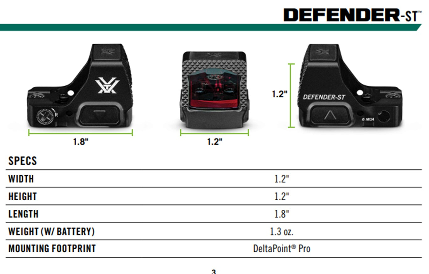Vortex Defender ST Red Dot 3 MOA | TSLo.de