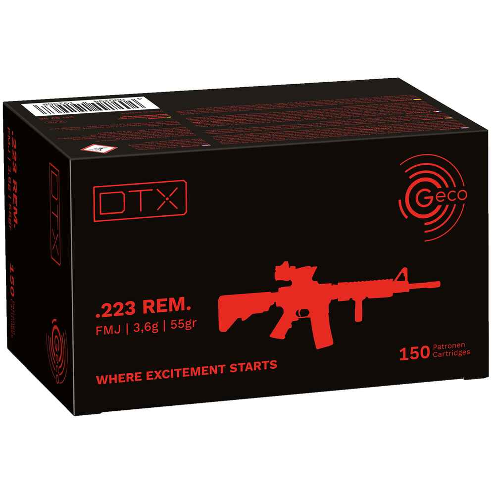 Geco DTX .223rem 55gr Schachtel mit 150 Patronen für ein halbautomatisches Gewehr  SLB | TSLO.DE 