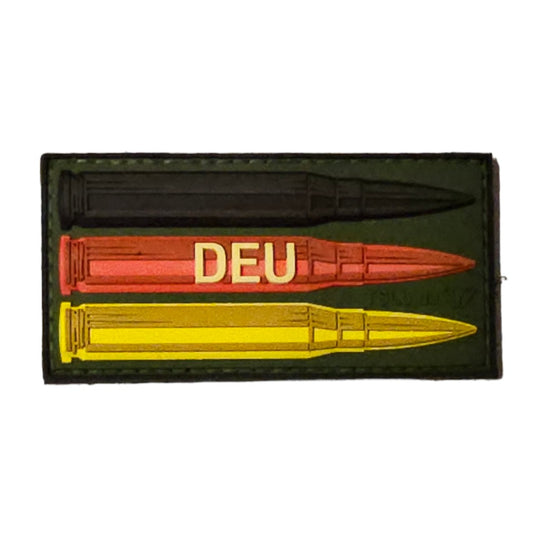 Tactical Solutions Lode Patronen Patch in 3D-Optik mit DEU-Schriftzug in den Farben Schwarz-Rot-Gold